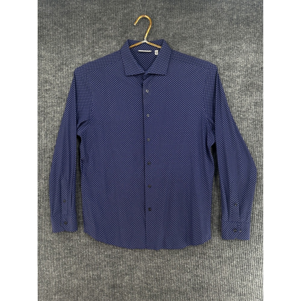 Murano Collezione Button Down Mens XL Navy Blue Excellent Slim Canclini Techno